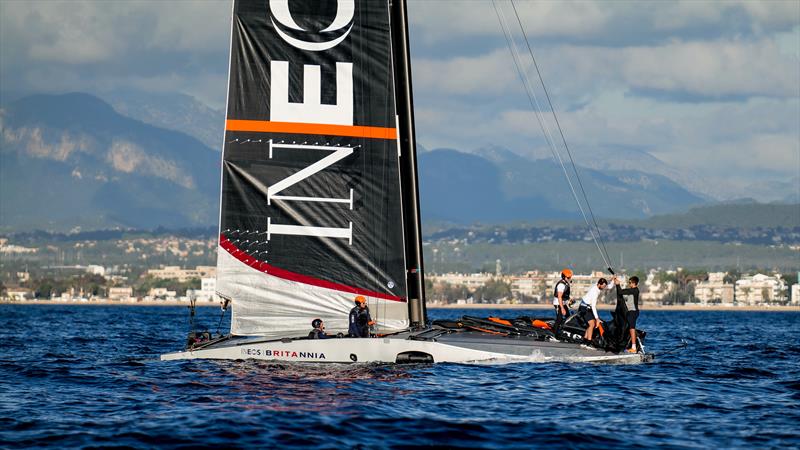 INEOS Britannia - Sail testing - December 19, 2022 - Mallorca photo copyright Ugo Fonolla / America's Cup taken at Royal Yacht Squadron and featuring the AC40 class