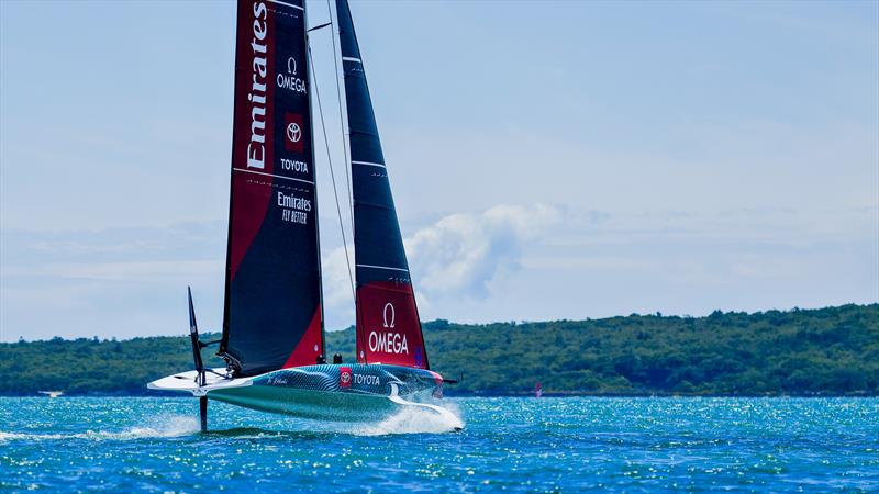 Emirates Team New Zealand -   LEQ12 - December 19, 2022 - Waitemata Harbour  photo copyright Adam Mustill / America's Cup taken at Royal New Zealand Yacht Squadron and featuring the AC40 class