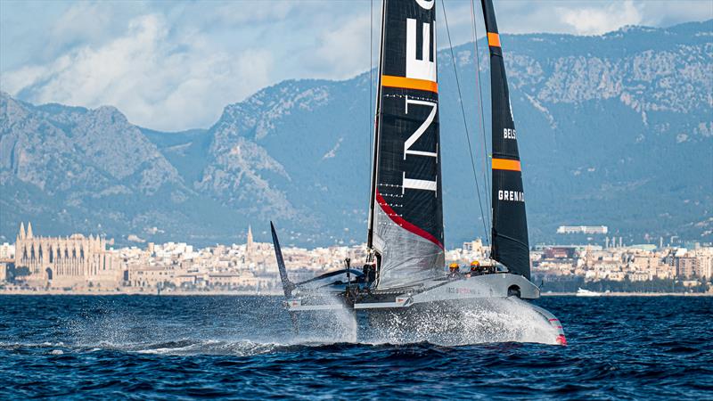 Heeled slightly to windward - INEOS Britannia  -   LEQ12 - January 12, 2023 - Badia de Palma - Mallorca - photo © Ugo Fonolla / America's Cup