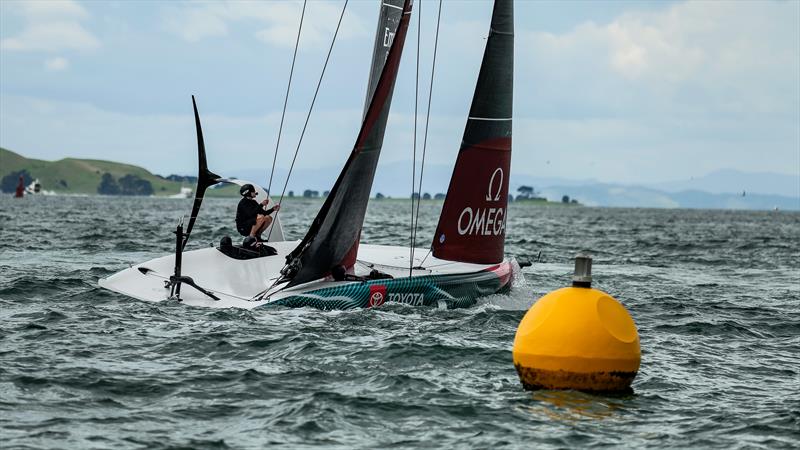 Emirates Team New Zealand -   AC40-1, LEQ12 - January 17, 2023 - Waitemata Harbour photo copyright Adam Mustill / America's Cup taken at Royal New Zealand Yacht Squadron and featuring the AC40 class