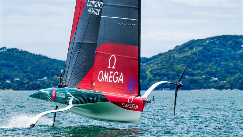 Emirates Team NZ -  AC40-1|LEQ12 - January 18, 2023 - Hauraki Gulf photo copyright Adam Mustill / America's Cup taken at Royal New Zealand Yacht Squadron and featuring the AC40 class