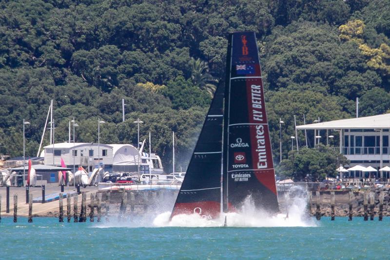 10. LEQ12 loses all momentum - Emirates Team NZ -  AC40-1|LEQ12 - January 23, 2023 - Waitemata Harbour - photo © Richard Gladwell - Sail-World.com/nz