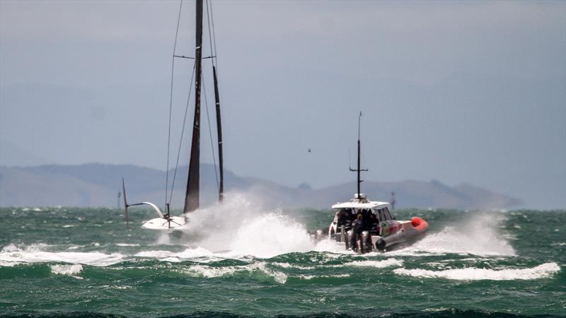 Emirates Team New Zealand's AC40-3  - Hauraki Gulf - January 25, 2023 photo copyright Richard Gladwell - Sail-World.com/nz taken at Royal New Zealand Yacht Squadron and featuring the AC40 class