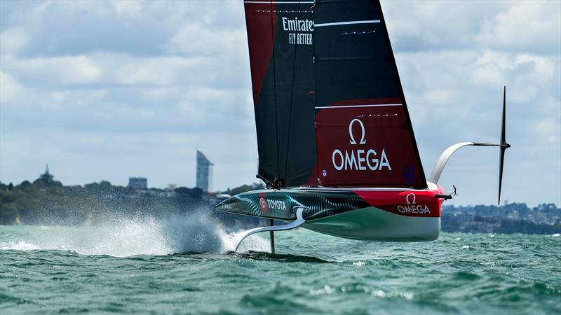 Emirates Team New Zealand's AC40-3  - Hauraki Gulf - January 25, 2023 photo copyright Adam Mustill / America's Cup taken at Royal New Zealand Yacht Squadron and featuring the AC40 class