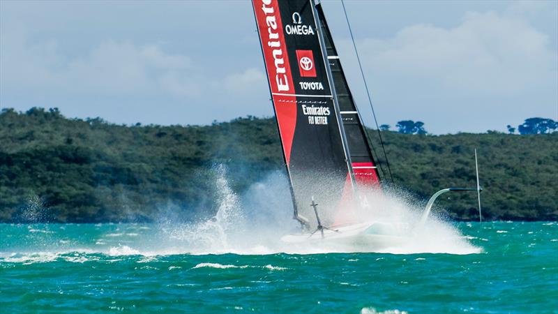 Emirates Team New Zealand's AC40-3  - Hauraki Gulf - January 26, 2023 photo copyright Adam Mustill / America's Cup taken at Royal New Zealand Yacht Squadron and featuring the AC40 class