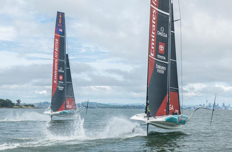 Emirates Team New Zealand testing AC40 sailing on the Hauraki Gulf - February 2, 2023 - photo © James Somerset/Emirates Team NZ