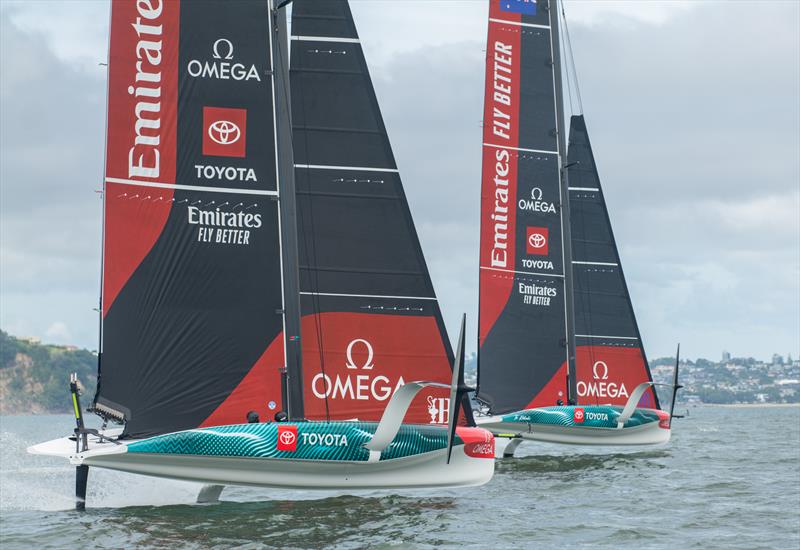 Emirates Team New Zealand testing AC40 sailing on the Hauraki Gulf - February 2, 2023 - photo © James Somerset/Emirates Team NZ