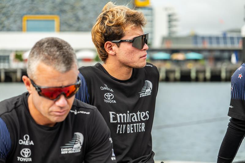 Leonard Takahashi - Emirates Team New Zealand testing AC40 sailing on the Hauraki Gulf - February 2, 2023 photo copyright James Somerset/Emirates Team NZ taken at Royal New Zealand Yacht Squadron and featuring the AC40 class