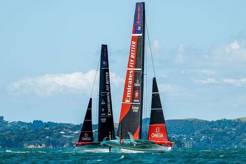 Emirates Team New Zealand  -  AC40 - February 8, 2023 - 'The Paddock' - Eastern Beach, Auckland NZ - photo © Adam Mustill / America's Cup