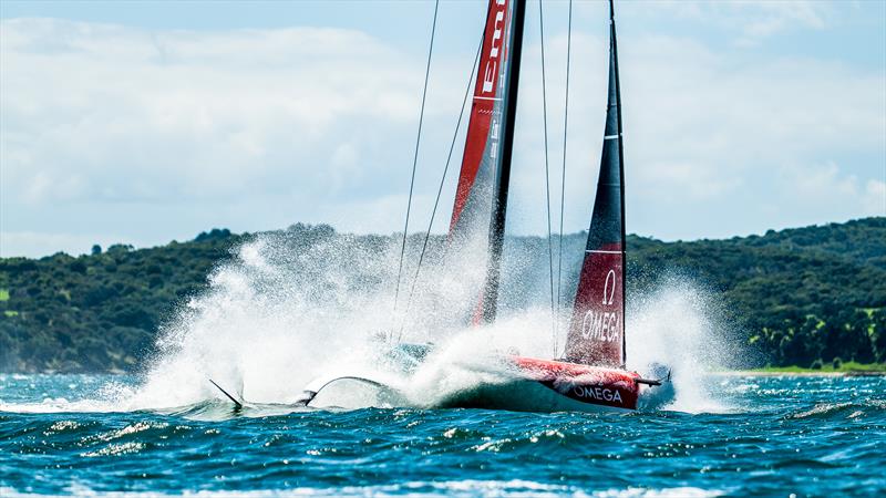 Emirates Team New Zealand  -  AC40 - February 8, 2023 - 'The Paddock' - Eastern Beach, Auckland NZ photo copyright Adam Mustill / America's Cup taken at Royal New Zealand Yacht Squadron and featuring the AC40 class