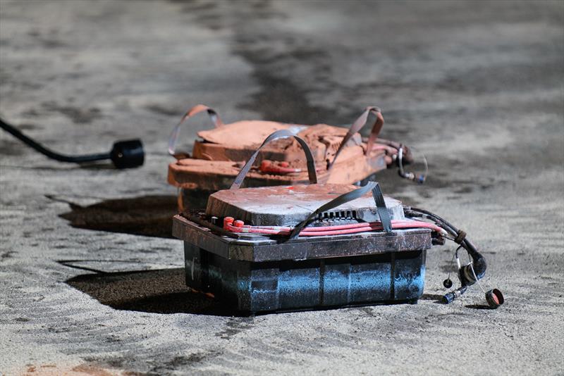 Lithium batteries on the dock - INEOS Britannia - LEQ12 - February 8, 2023 - Mallorca - photo © Ugo Fonolla / America's Cup