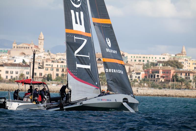 INEOS Britannia sets up before the sailing session - LEQ12 -  February 8, 2023 - Mallorca - photo © Ugo Fonolla / America's Cup