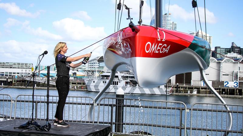 Boat christening - Emirates Team New Zealand  -  AC40 launch - February 9, 2023 - ETNZ base -  Auckland NZ - photo © Richard Gladwell - Sail-World.com / nz