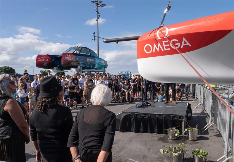 Emirates Team New Zealand  -  Te Kakahi - AC40 launch - February 9, 2023 - ETNZ base -  Auckland NZ - photo © James Somerset/Emirates Team NZ