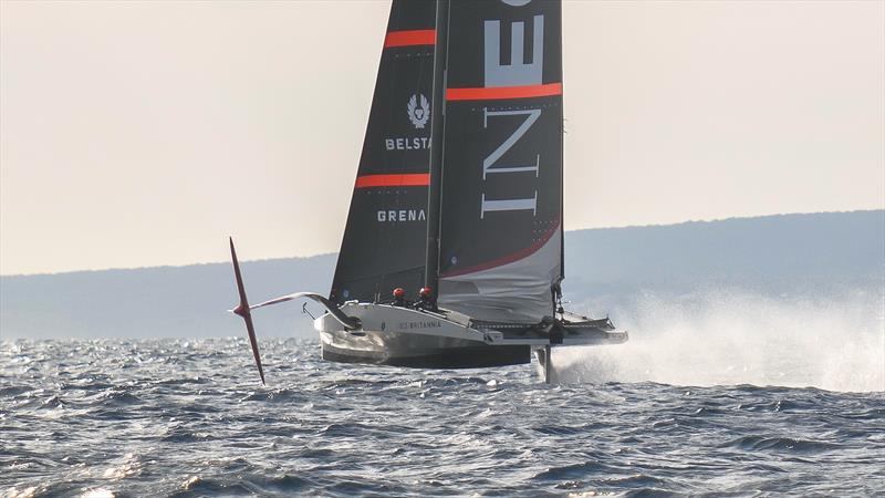 1548hrs: Sailing fast 2mins before capsize  - LEQ12 -  February 8, 2023 - Mallorca photo copyright Ugo Fonolla / America's Cup taken at Royal Yacht Squadron and featuring the AC40 class