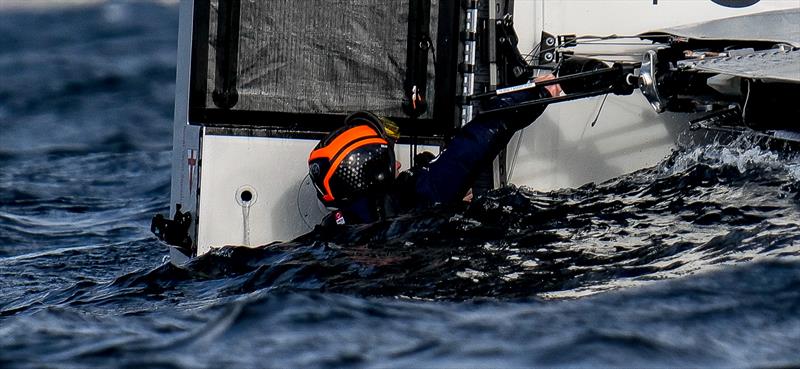 1556hrs: Ben Ainslie cutting sheets - LEQ12 -  February 8, 2023 - Mallorca - photo © Ugo Fonolla / America's Cup