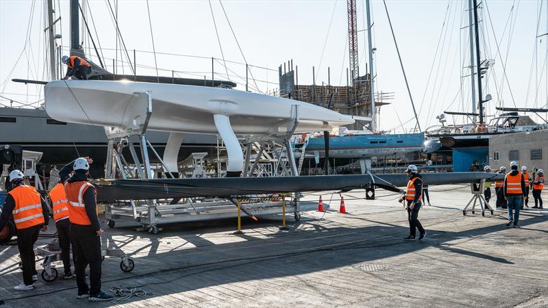 Hull and spar - AC40 - Alinghi Red Bull Racing - February 10, 2023 - Barcelona photo copyright AC37 Joint Recon Team taken at Société Nautique de Genève and featuring the AC40 class