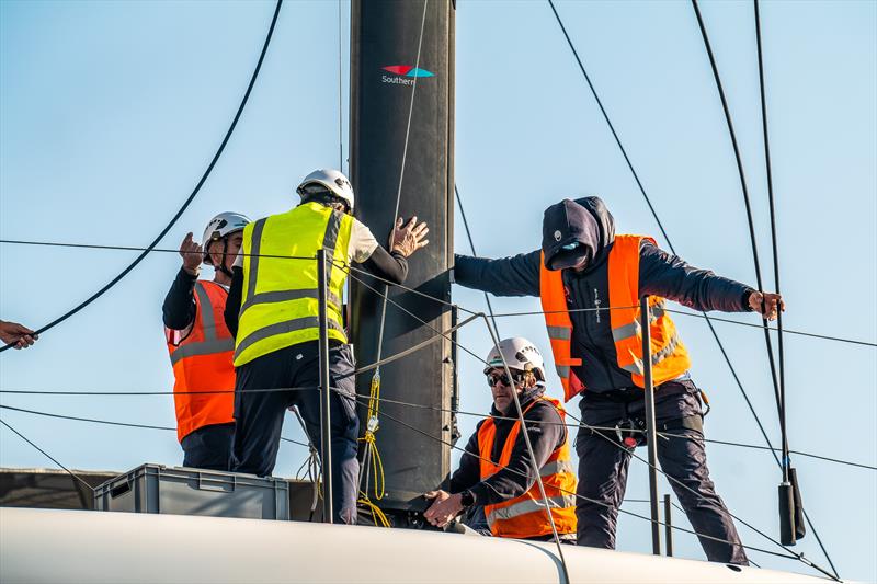 AC40 spars are all from Southern Spars - Alinghi Red Bull Racing - February 10, 2023 - Barcelona photo copyright AC37 Joint Recon Team taken at Société Nautique de Genève and featuring the AC40 class