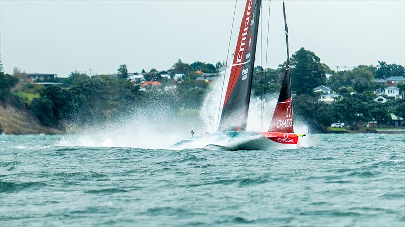 Emirates Team New Zealand  -  LEQ12 - Day 20 - February 24, 2023 - Waitemata Harbour, Auckland NZ photo copyright Adam Mustill / America's Cup taken at Royal New Zealand Yacht Squadron and featuring the AC40 class