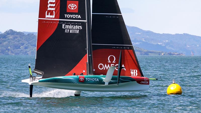 Emirates Team New Zealand  -  LEQ12 - Day 22 - February 28, 2023 - Waitemata Harbour, Auckland NZ photo copyright Richard Gladwell - Sail-World.com/nz taken at Royal New Zealand Yacht Squadron and featuring the AC40 class