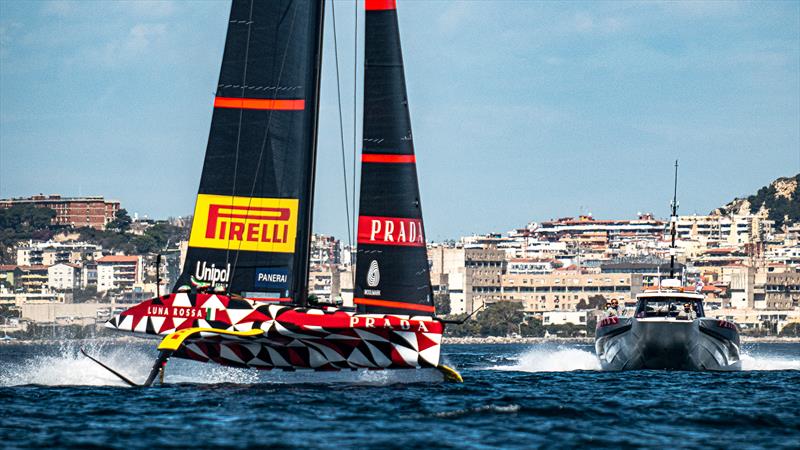 Luna Rossa Prada Pirelli -  LEQ12 - Day 45 - March 25, 2023 - Cagliari photo copyright Ivo Rovira / America's Cup taken at Circolo della Vela Sicilia and featuring the AC40 class