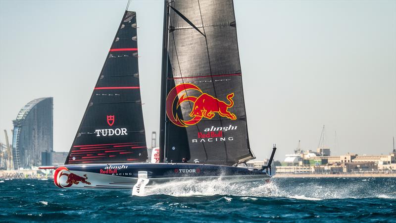 AC40 OD - Alinghi Red Bull Racing - April 12, 2023 - Barcelona - Day 17 photo copyright Alex Carabi / America's Cup taken at Société Nautique de Genève and featuring the AC40 class