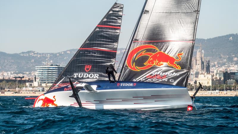 AC40 OD - Alinghi Red Bull Racing - April 12, 2023 - Barcelona - Day 17 photo copyright Alex Carabi / America's Cup taken at Société Nautique de Genève and featuring the AC40 class