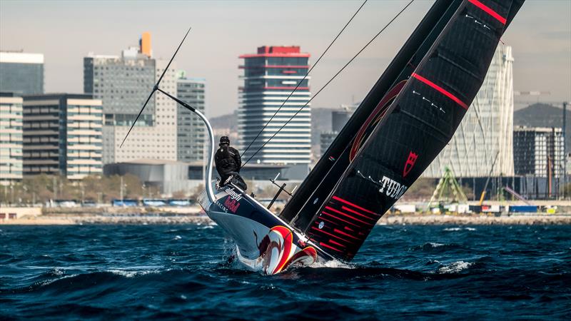 AC40 OD - Alinghi Red Bull Racing - April 12, 2023 - Barcelona - Day 17 photo copyright Alex Carabi / America's Cup taken at Société Nautique de Genève and featuring the AC40 class