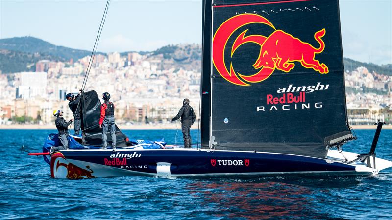 AC40 OD - Alinghi Red Bull Racing - April 13, 2023 - Barcelona - Day 18 photo copyright Alex Carabi / America's Cup taken at Société Nautique de Genève and featuring the AC40 class