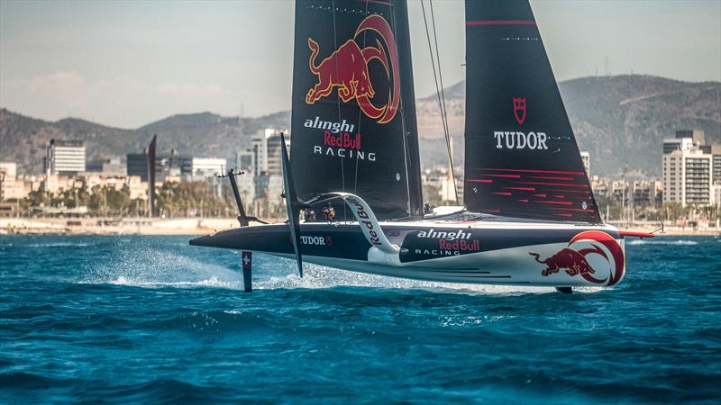 AC40 OD - Alinghi Red Bull Racing - April 20, 2023 - Barcelona - Day 21 photo copyright Alex Carabi / America's Cup taken at Société Nautique de Genève and featuring the AC40 class