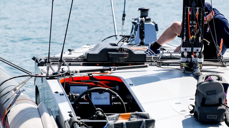 Jib car and cockpits - INEOS Britannia Team - Day 47 - T6 (LEQ12) - May 12, 2023 - photo © Ugo Fonolla / America's Cup