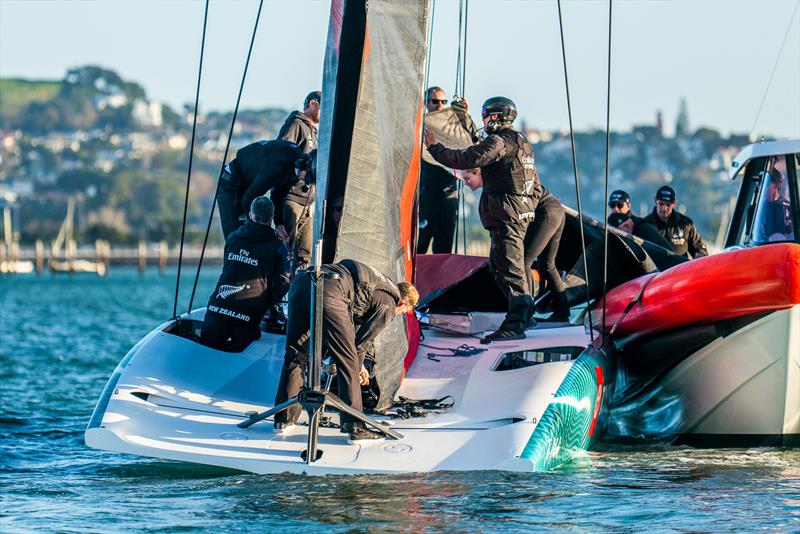 Emirates Team New Zealand - AC40 - Day 6, May 24, 2023 photo copyright Adam Mustill / America's Cup taken at Royal New Zealand Yacht Squadron and featuring the AC40 class