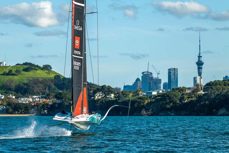 Emirates Team New Zealand - LEQ12 - Day 26, May 26, 2023 photo copyright Adam Mustill / America's Cup taken at Royal New Zealand Yacht Squadron and featuring the AC40 class