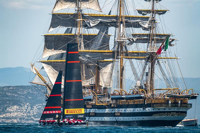 Amerigo Vespecci  and Luna Rossa Prada Pirelli -  LEQ12 - Day 64 - May 27, 2023 - Cagliari photo copyright Ivo Rovira / America's Cup taken at Circolo della Vela Sicilia and featuring the AC40 class