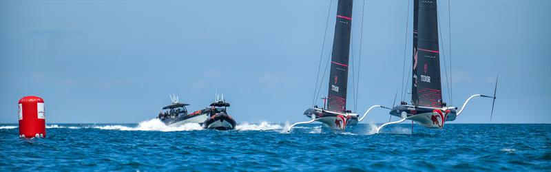 Alinghi Red Bull Racing - LEQ12 and  AC40-7 - Day 31/3, June 5, 2023 - photo © Alex Carabi / America's Cup