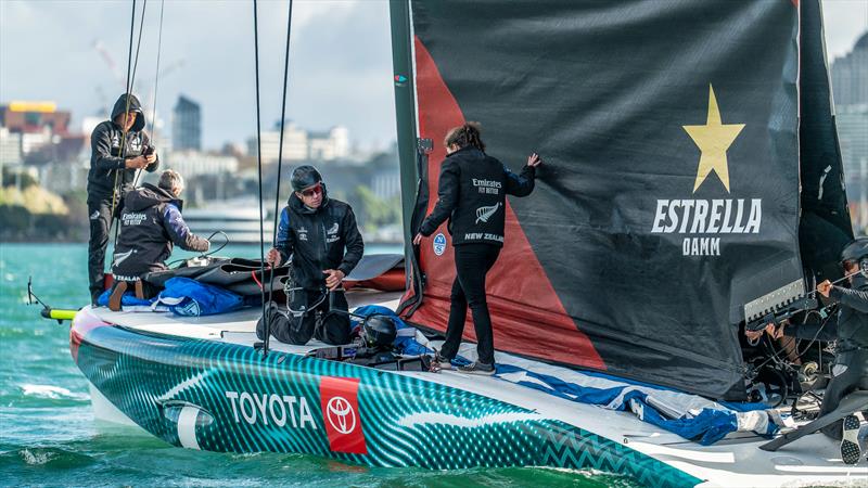 Emirates Team New Zealand - LEQ12 - Day 34, June 12, 2023 photo copyright Adam Mustill / America's Cup taken at Royal New Zealand Yacht Squadron and featuring the AC40 class