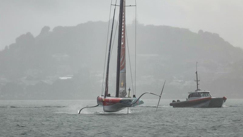 Emirates Team New Zealand - LEQ12 - Day 37, June 23, 2023 photo copyright Adam Mustill / America's Cup taken at Royal New Zealand Yacht Squadron and featuring the AC40 class