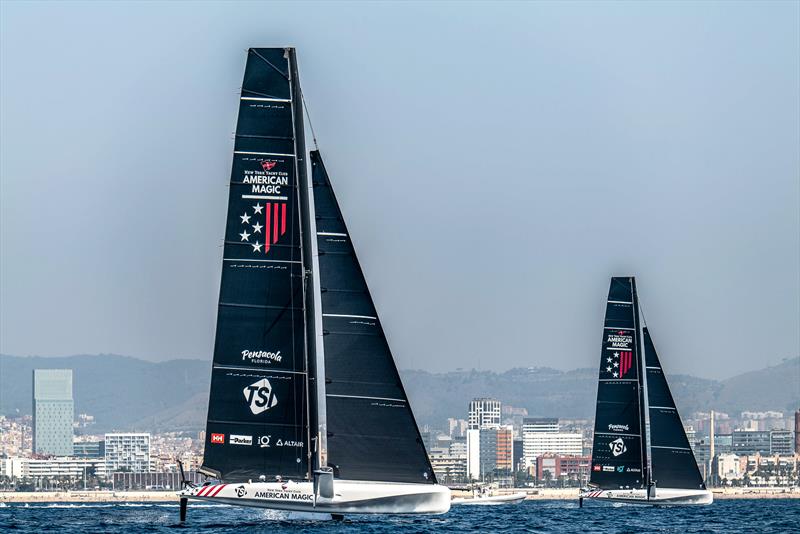 American Magic - LEQ12  - Day 36 - July 10, 2023 - Barcelona photo copyright Paul Todd/America's Cup taken at New York Yacht Club and featuring the AC40 class