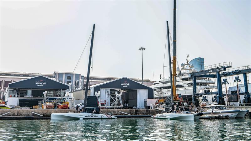 American Magic - LEQ12 and AC40 - Day 37 - July 12, 2023 - Barcelona photo copyright Paul Todd/America's Cup taken at New York Yacht Club and featuring the AC40 class