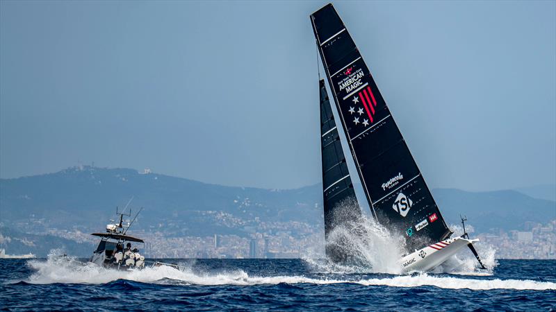 American Magic - LEQ12  - Day 40 - July 17, 2023 - Barcelona photo copyright Paul Todd/America's Cup taken at New York Yacht Club and featuring the AC40 class