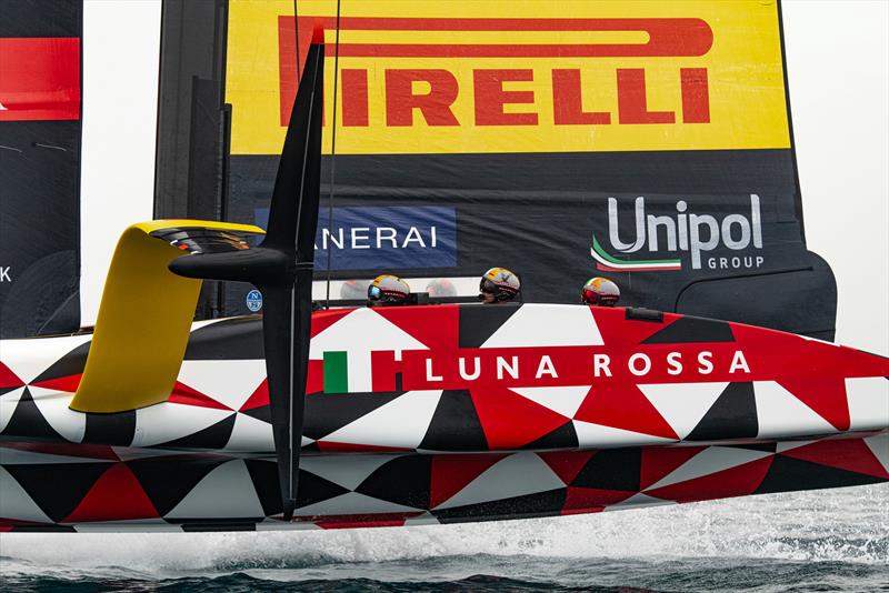 New test foil - Luna Rossa Prada Pirelli - LEQ12  - Day 76 - July 18, 2023 - Barcelona photo copyright Alex Carabi / America's Cup taken at Circolo della Vela Sicilia and featuring the AC40 class