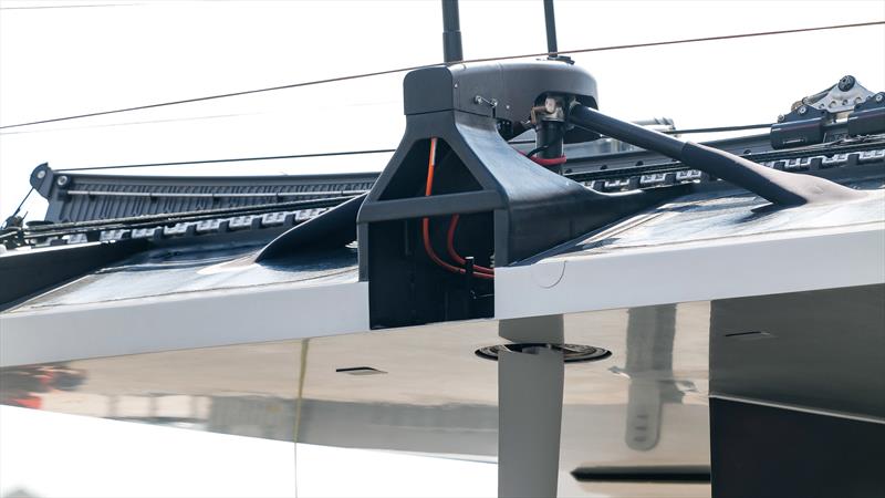 Rudder box and controls - INEOS Britannia's T6 - LEQ12 - August 1July, 2023 - Barcelona - photo © Ugo Fonolla / America's Cup