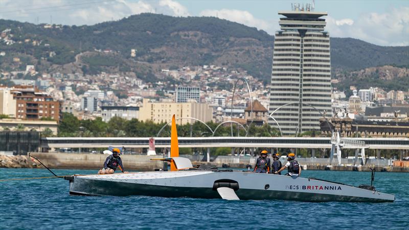 INEOS Britannia - Day 65 - Tow testing - Barcelona - August, 4 2023 - photo © Paul Todd/America's Cup
