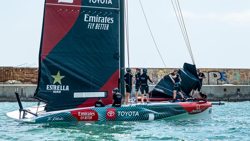 Emirates Team New Zealand - AC40 - Day BD1 - August 7, 2023 - Barcelona photo copyright Job Vermeulen / America's Cup taken at Royal New Zealand Yacht Squadron and featuring the AC40 class