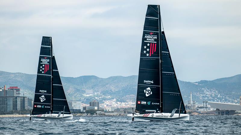 NYYC American Magic - LEQ12/AC40s - Day 49 - August 8 , 2023 - Barcelona photo copyright Paul Todd/America's Cup taken at New York Yacht Club and featuring the AC40 class