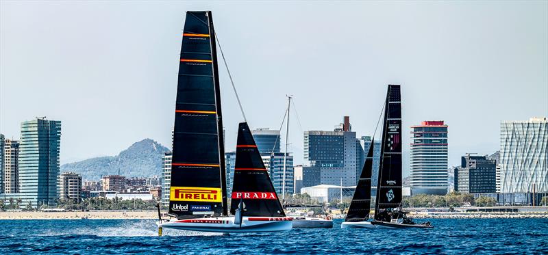 Luna Rossa Prada Pirelli and NYYC American Magic - LEQ12/AC40 - Day 50 - August 9 , 2023 - Barcelona - photo © Paul Todd/America's Cup