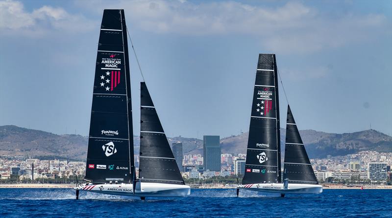 American Magic - LEQ12/AC40 - Day 50 - August 9 , 2023 - Barcelona photo copyright Alex Carabi / America's Cup taken at New York Yacht Club and featuring the AC40 class