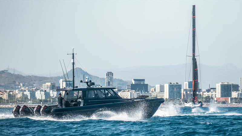 Catalyst 45 - built in New Zealand by Lloyd Stevenson Boats - Chase Boat - Alinghi Red Bull Racing - LEQ12/AC40 - Day 48 - August 9 , 2023 - Barcelona - photo © Alex Carabi / America's Cup