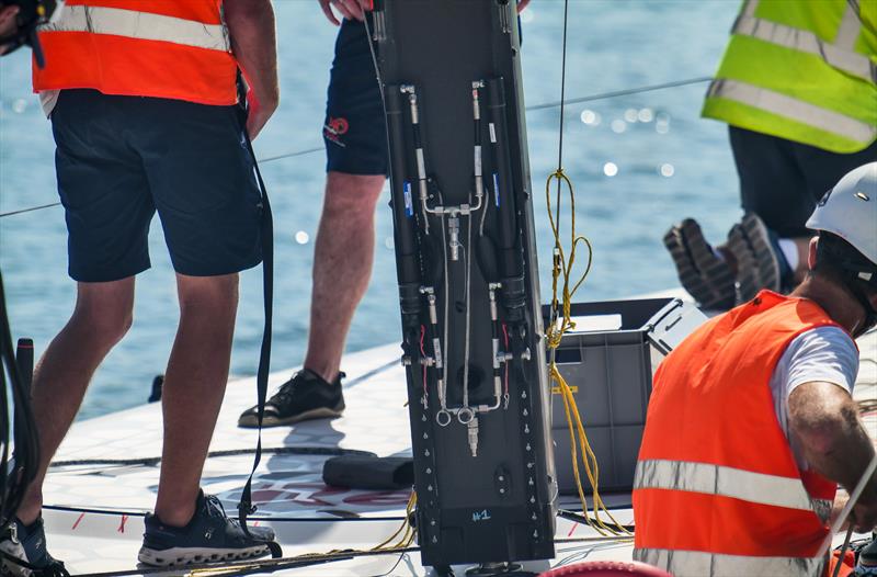 Alinghi Red Bull Racing - LEQ12/AC40 - Day 48 - August 9 , 2023 - Barcelona photo copyright Alex Carabi / America's Cup taken at Société Nautique de Genève and featuring the AC40 class