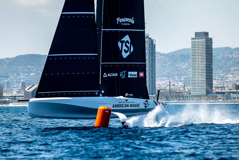 American Magic - LEQ12/AC40 - Day 50 - August 9 , 2023 - Barcelona photo copyright Paul Todd/America's Cup taken at New York Yacht Club and featuring the AC40 class